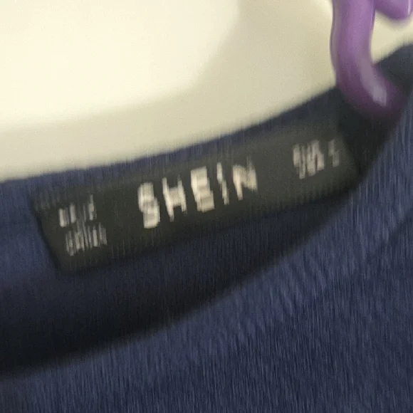 SHEIN Elegant Navy Long Sleeve Dress - Picture 3 of 4